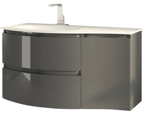 Meuble-lavabo avec deux tiroirs, une porte et un lavabo