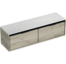 Waschtischunterschrank mit zwei Schubladen und Marmorplatte