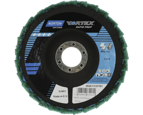 Disque abrasif à lamelles Norton Vortex Rapid Prep fin Ø 125x22,23 mm Disque abrasif à lamelles Norton Vortex Rapid Prep fin Ø 125x22,23 mm
