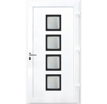 Porte blanche avec quatre inserts en verre carrés