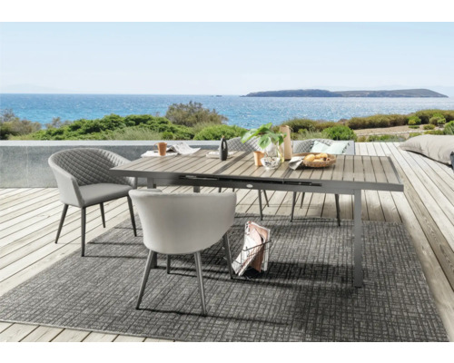Set de meubles de jardin Dining-Set Destiny MODENA IMOLA 4 places composé de: 4 fauteuils, table en aluminium plastique gris anthracite