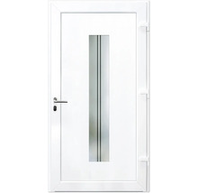 Porte d''entrée blanche avec insert en verre