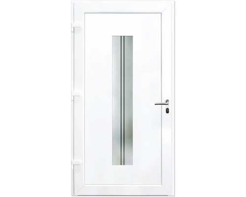 Porte blanche avec insert en verre