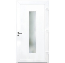 Porte d''entrée blanche avec insert en verre