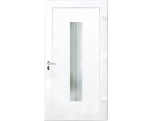 Porte d''entrée blanche avec insert en verre