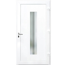 Porte d''entrée blanche avec insert en verre