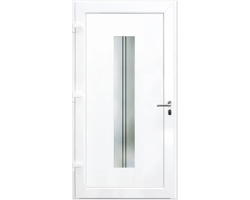 Porte d''entrée blanche avec insert en verre