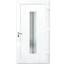Porte d''entrée blanche avec insert en verre