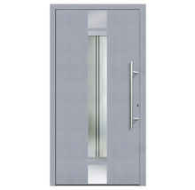 Haustür mit Glaseinsatz und Edelstahlgriff