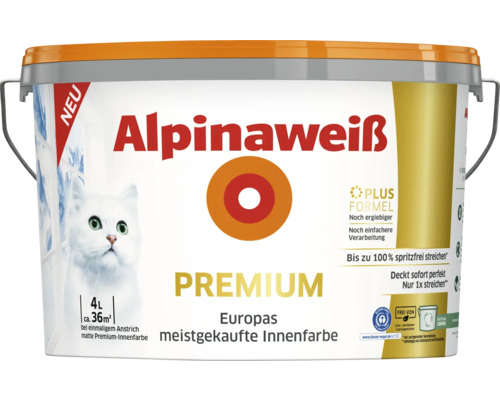 Peinture murale Alpina Premium blanc Alpina 4 l