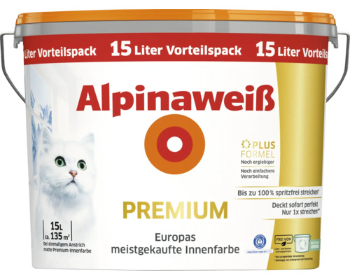 Peinture murale Alpina Premium blanc Alpina 15 l