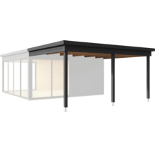 Terrassenüberdachung mit Aluminiumrahmen und Holzsparren