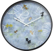 Horloge murale avec motif d''étang et poissons