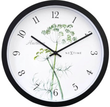Wanduhr mit Dillmotiv und schwarzem Rahmen