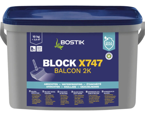 Étanchéification de balcon Bostik BLOCK X747 BALKON 2K 10 kg Étanchéification de balcon Bostik BLOCK X747 BALKON 2K 10 kg
