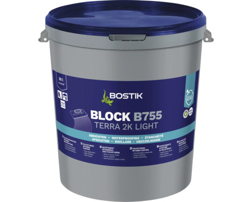 Revêtement bitumineux Bostik BLOCK B755 TERRA 2K 30 l Revêtement bitumineux Bostik BLOCK B755 TERRA 2K 30 l