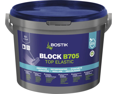 Étanchéité bitumineuse hautement élastique Bostik BLOCK B705 TOP ELASTIC 12 l