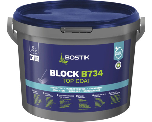 Peinture bitumineuse pour toitures Bostik BLOCK B734 Top Coat 10 l