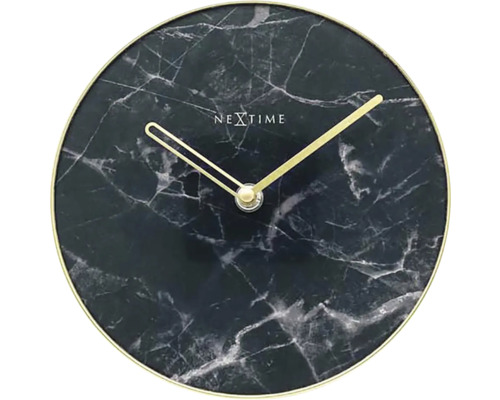 Horloge murale aspect marbre et logo Nextime