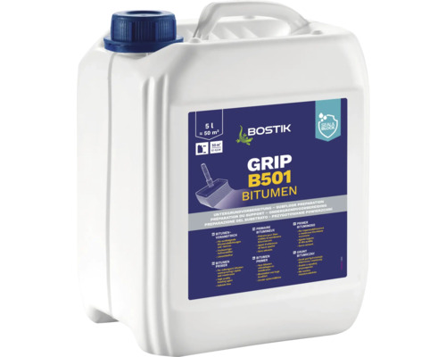 Peinture bitumineuse Bostik GRIP B501 BITUMEN 5 l Primaire bitumineux Bostik Grip B501 en bidon de 5 litres pour la préparation des surfaces