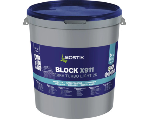 Bostik BLOCK X911 Terra Turbo light produit d'étanchéification sans bitume universel 24 kg