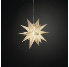 Lampe en papier en forme d''étoile avec suspension.