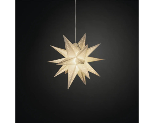 Lampe en papier en forme d''étoile avec suspension.