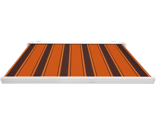 Markise mit Streifenmuster in Braun und Orange