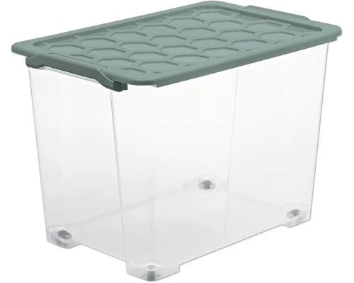 Boîte de rangement Rotho Evo Safe avec roulettes transparent 59x41,2x39,5 cm