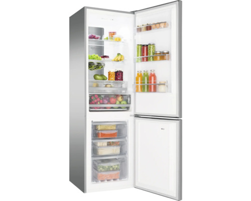 Geöffneter Kühlschrank mit Lebensmitteln