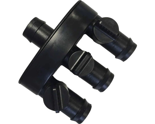 Répartiteur trois voies HEISSNER 3/4" pour fontaine en pierre (raccordement d'eau) Raccord en T avec trois robinets d''arrêt pour systèmes d''irrigation