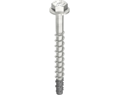 Vis à béton six pans HECO-MULTI-MONTI-plus SS filetage partiel 7,5x75 mm acier inoxydable A4 50 pièces Vis à tête hexagonale et filetage à bois