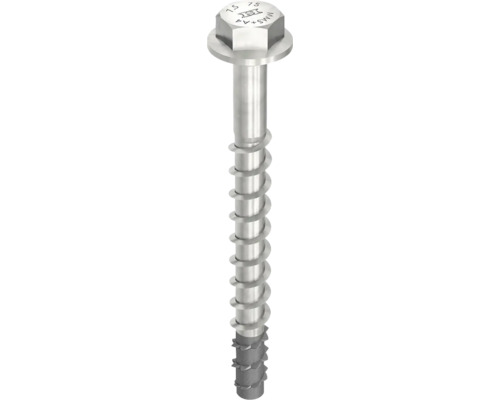 Vis à béton six pans HECO-MULTI-MONTI-plus SS filetage partiel 10x85 mm acier inoxydable A4 25 pièces Vis à bois à filetage partiel et tête hexagonale