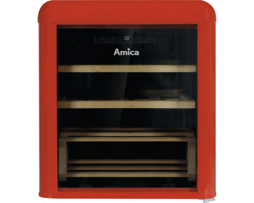 Cave à vin Amica WKR 341 910 R 480 x 535 x 505 mm réfrigérateur 48 l rouge pour 10 bouteilles