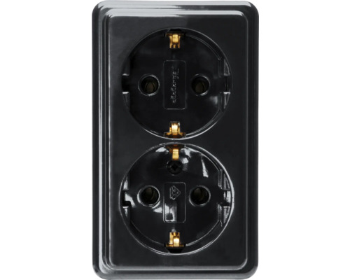 Prise double en saillie noire ROTH LANGE 102505153 Prise double en saillie noire ROTH LANGE 102505153