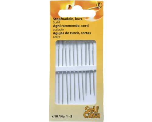 Aiguilles à repriser courtes en acier dans un paquet