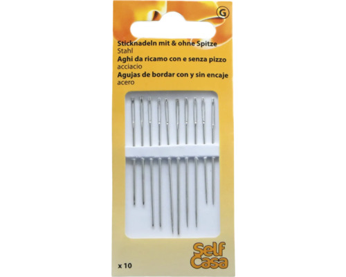 Paquet de dix aiguilles en acier avec et sans pointe