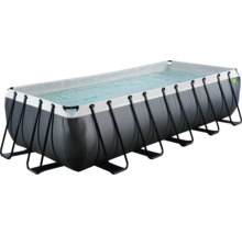 Piscine hors sol rectangulaire avec cadre en acier et eau