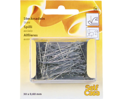 Packung Stahl Stecknadeln 30 x 0,60 Millimeter