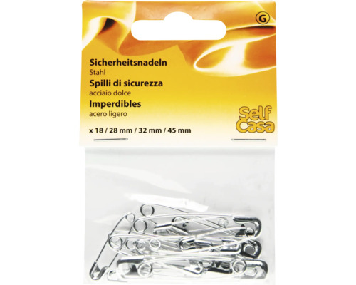 Épingles de sûreté en acier de différentes tailles