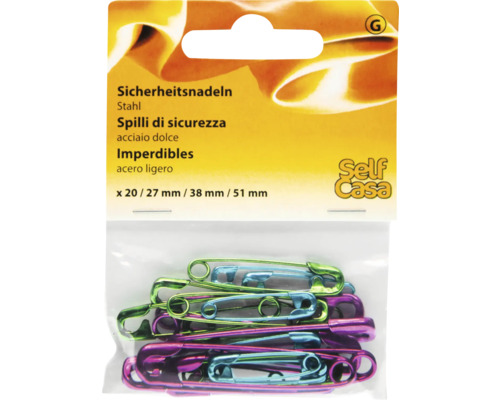 Paquet d''épingles de sûreté en acier de différentes tailles