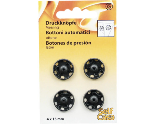 Druckknöpfe aus Messing, 4er-Pack