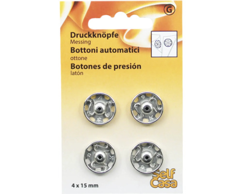 Druckknöpfe aus Messing, 4er Pack