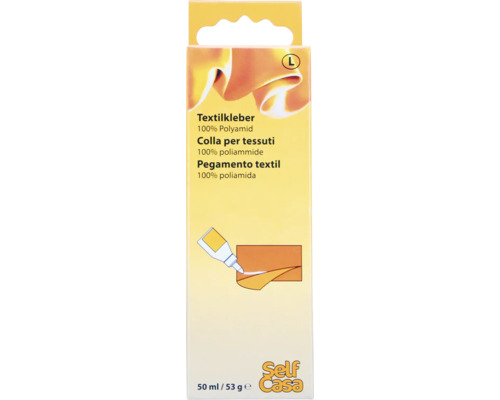 Textilkleber 50 ml in gelber Verpackung