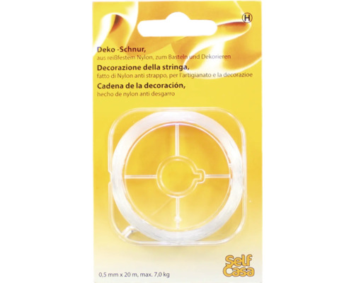 Dekoschnur aus reißfestem Nylon, 0.5 mm x 20 m, maximal 7.0 kg