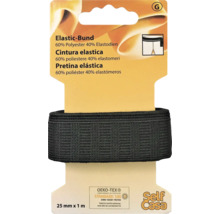 Élastique noir, 25 mm x 1 m, pour travaux textiles