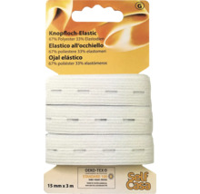 Knopfloch Gummiband, 15 mm x 3 m