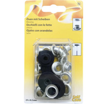 Oeillets avec rondelles en laiton sous blister