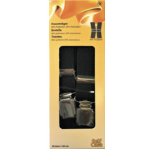 Schwarze Hosenträger mit Clips, 25 mm x 120 cm