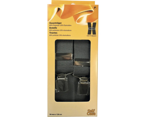 Hosenträger aus 80 Prozent Polyester und 20 Prozent Elastodien mit vier Clips